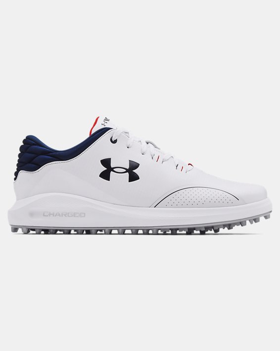 Men's UA Draw Sport Spikeless Golf Shoes, White, pdpMainDesktop image number 0
